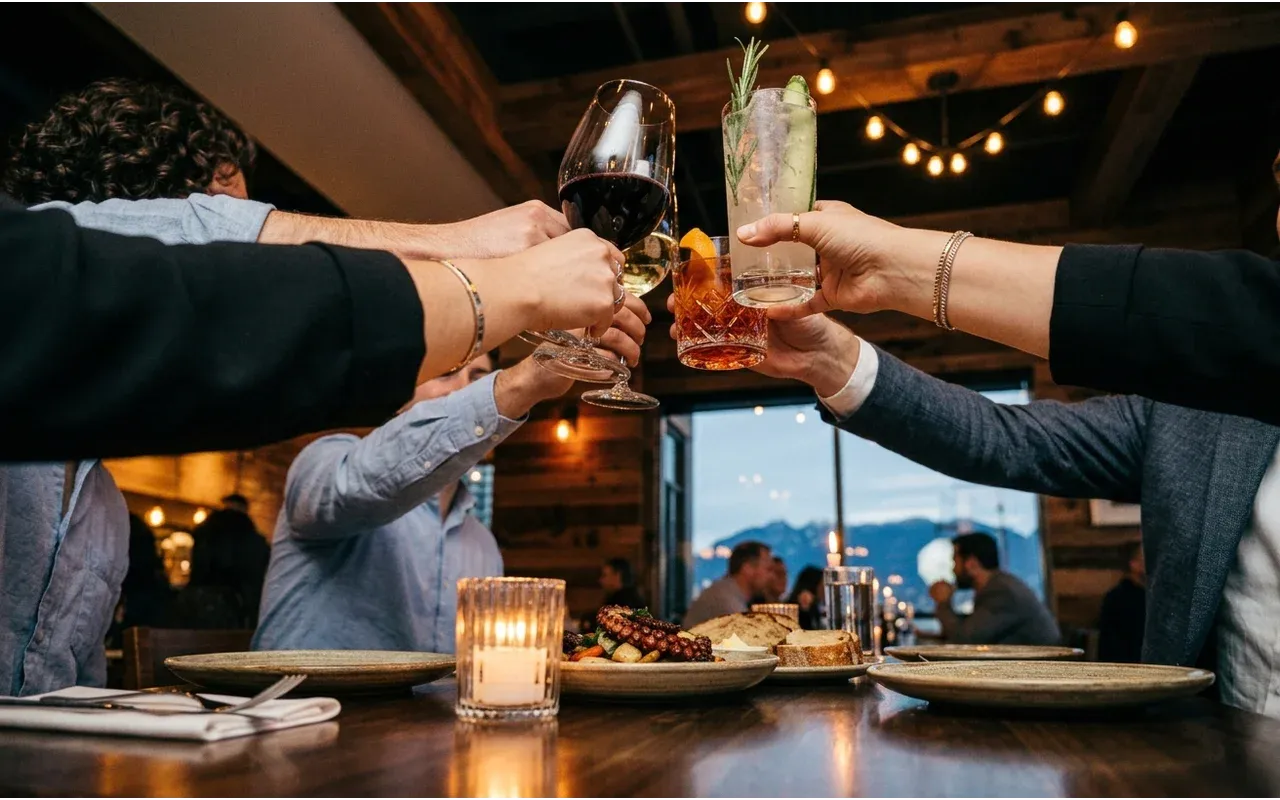 A company team dinner funded by Bravo dining credits