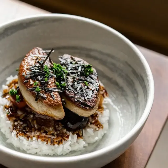 A plated dish at PiDGiN in Vancouver