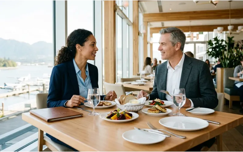 A hospitality dinner funded by company dining credit