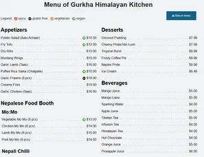 Gurkha Himalayan Kitchen Restaurant - Asian restaurant – fine dining dishes, interior photos, and ambiance.