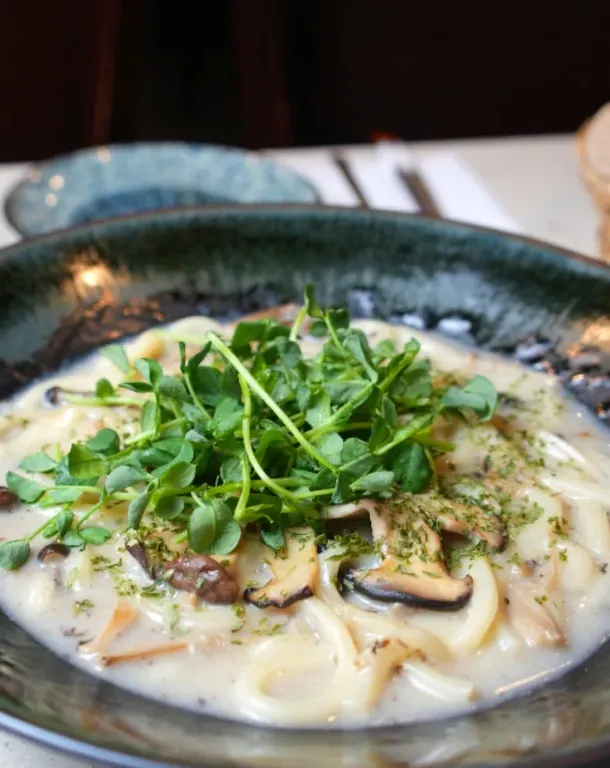 Picture of dish Miso Udon Truffle Carbonara at The Hestia Veggie