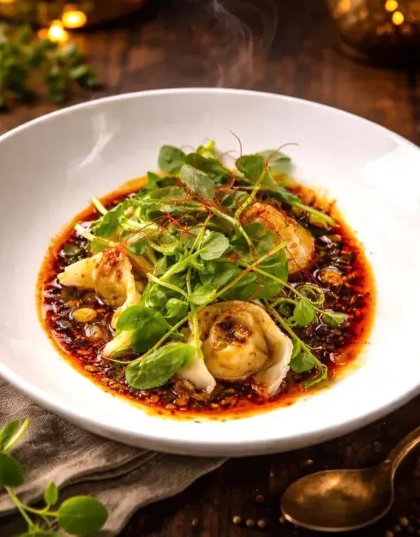 Picture of dish Spicy Truffle Dumplings at The Hestia Veggie