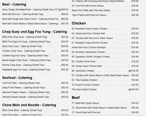 Picture of menu information at Umami Ramen + Grill