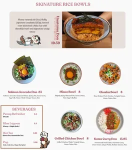 Picture of menu information at Soft Spot Kitchen