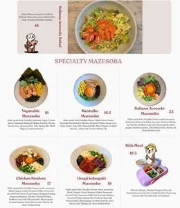 Picture of menu information at Soft Spot Kitchen