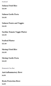 Picture of menu information at Caveman Café & Bakery