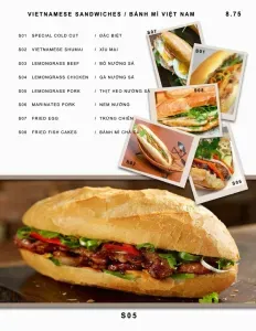 Picture of menu information at Pho Stanley