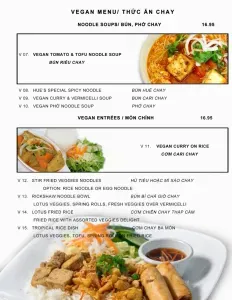 Picture of menu information at Pho Stanley